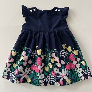 Janie and Jack 6-12 Months Baby Girl Floral Navy Party Dress Spring Summer